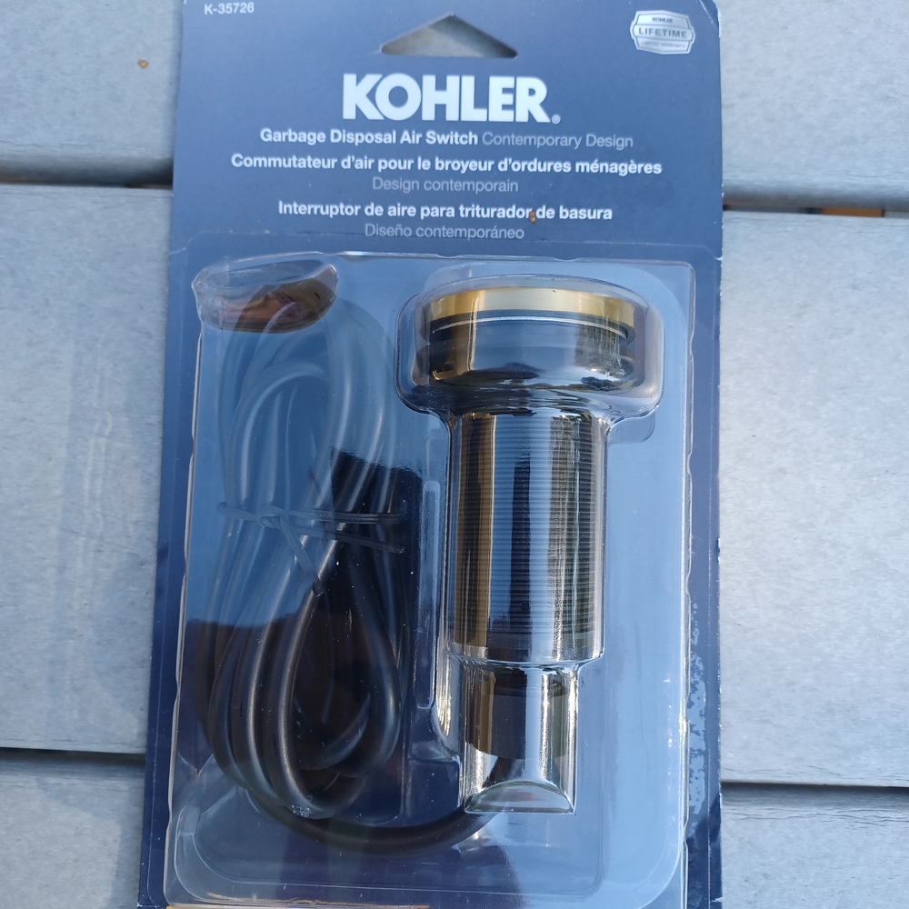 New KOHLER K-35726-2MB Garbage Disposal Air Switch in BRUSHED MODERNE BRASS